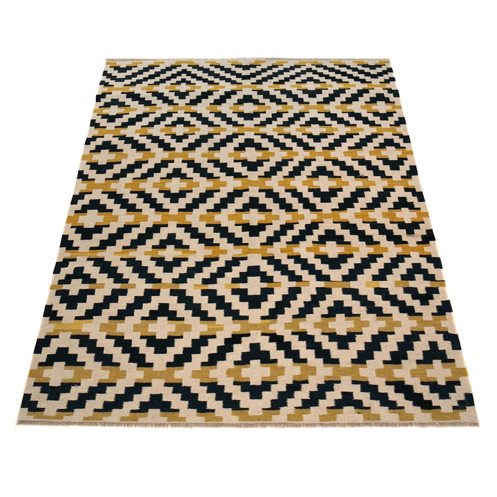 Multi Color ful Flat-Weave Wool Kilim 5' 10" x 8' 1" - No. AL98911