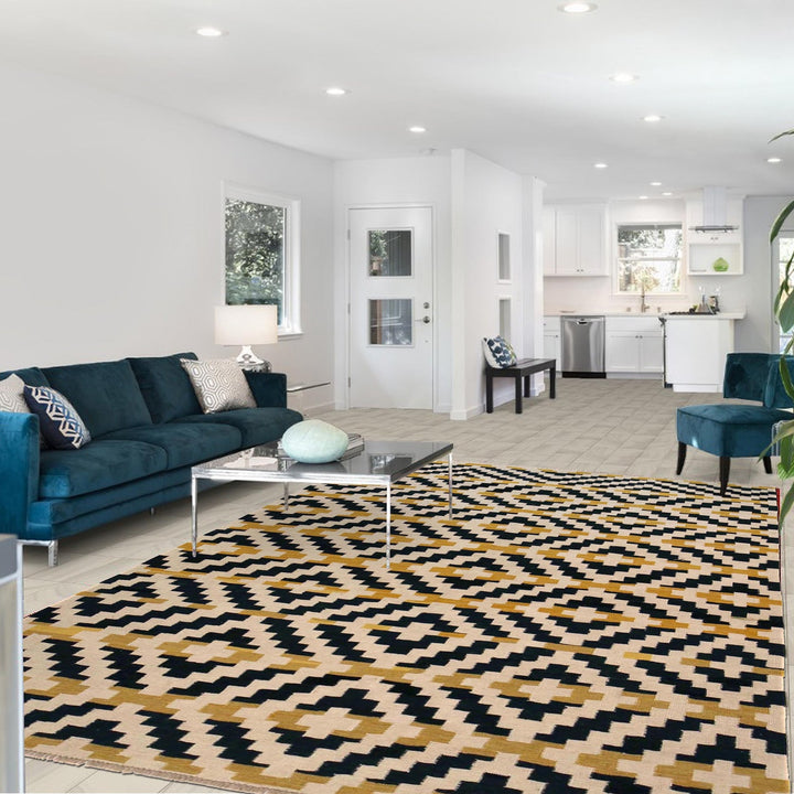 Multi Color ful Flat-Weave Wool Kilim 5' 10" x 8' 1" - No. AL98911