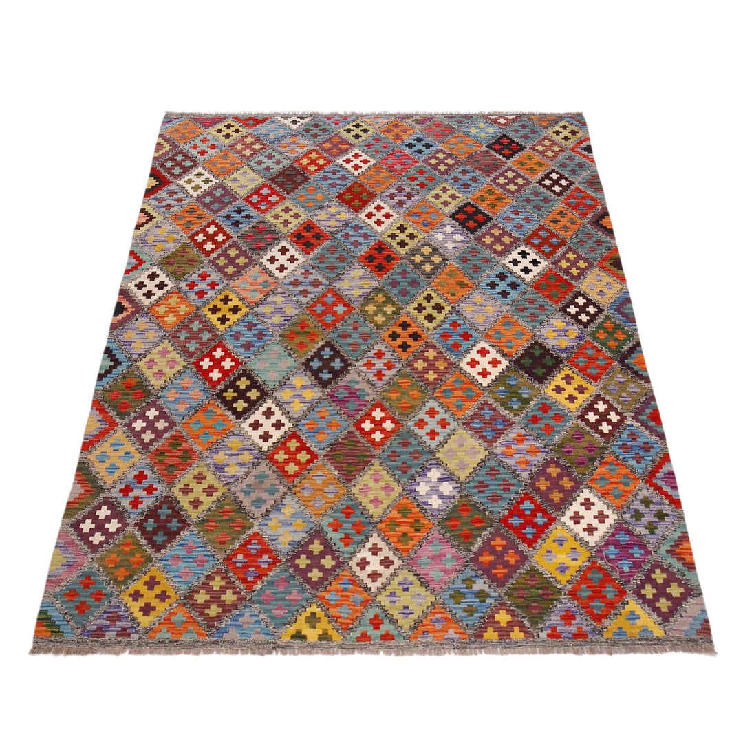 Handmade Vegetable Kelim 5' 7" x 8' 0" - No. AL76861