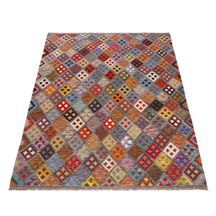 Handmade Vegetable Kelim 5' 7" x 8' 0" - No. AL76861