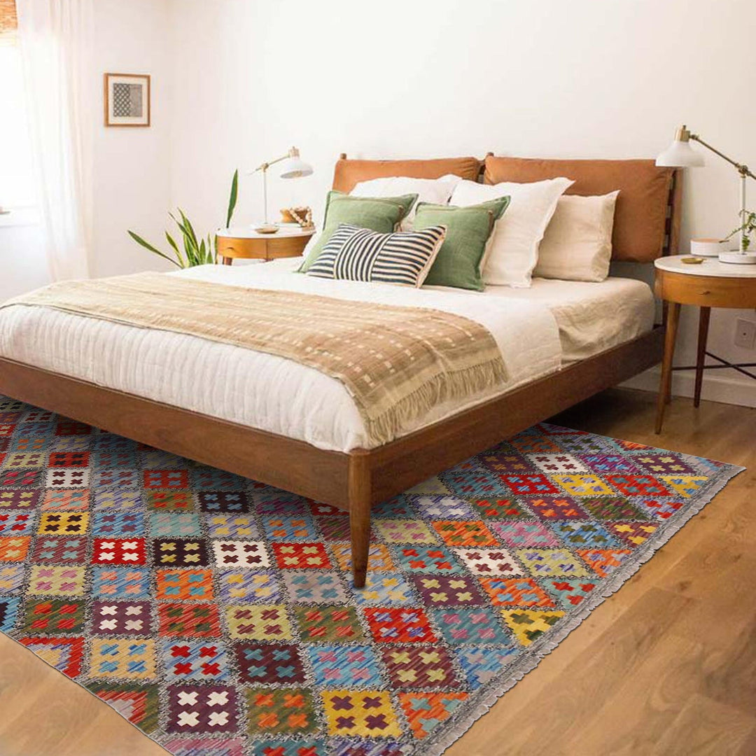 Handmade Vegetable Kelim 5' 7" x 8' 0" - No. AL76861