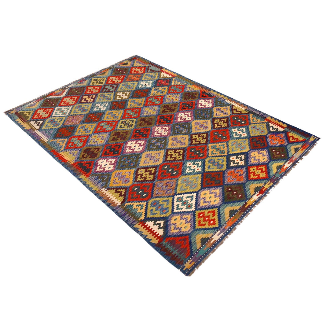 Hand Knotted Afghan Style Kilim 5' 8" x 8' 0" - No. AL32140