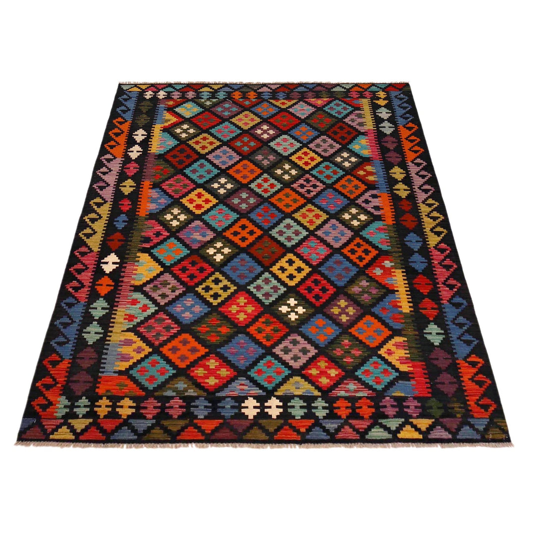 Handmade Vegetable Kilim 5' 2" x 6' 9" - No. AL56974