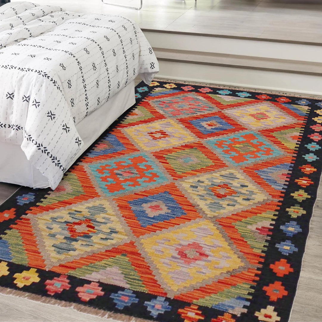 Hand Knotted Flatweave Kilim 2' 9" x 4' 3" - No. AL10306