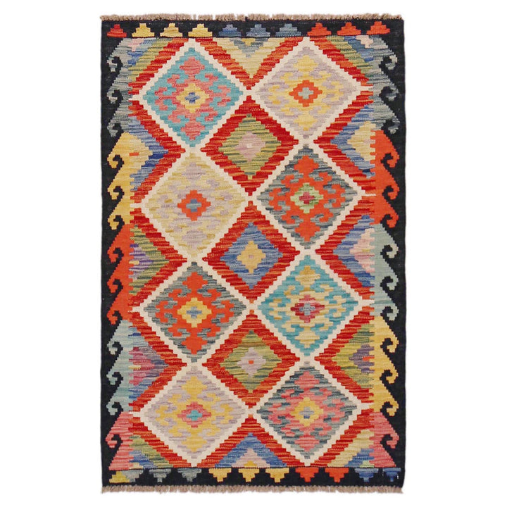 Handmade Afghan Vegetable Kilim 2' 9" x 4' 3" - No. AL58413