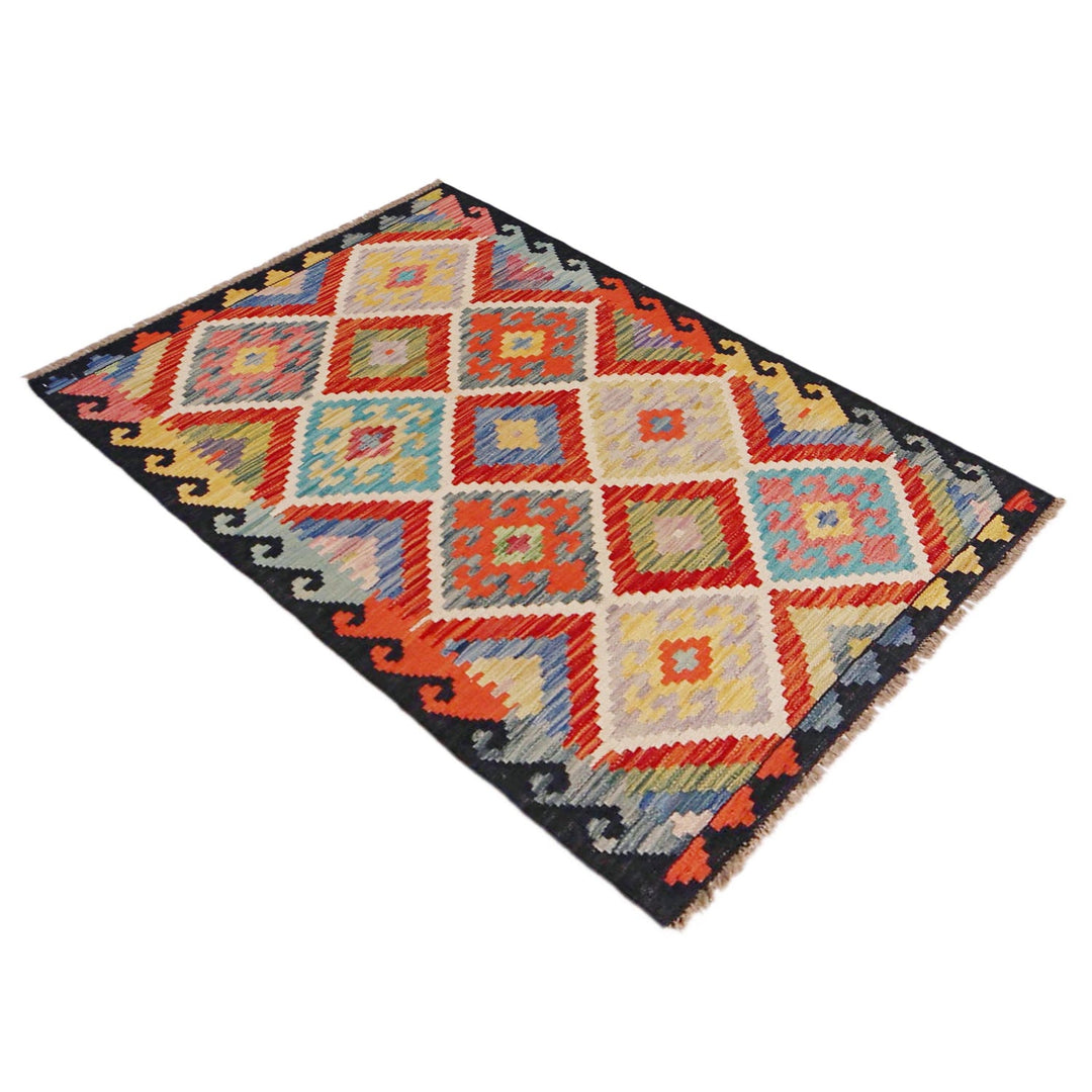 Handmade Afghan Vegetable Kilim 2' 9" x 4' 3" - No. AL58413