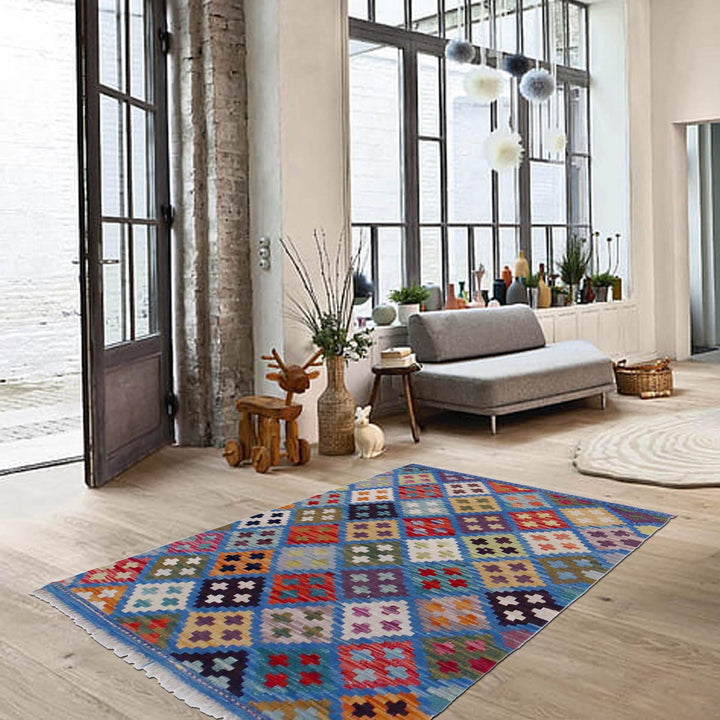 Hand Made Afghan Kilim 2' 7" x 4' 0" - No. AL14097