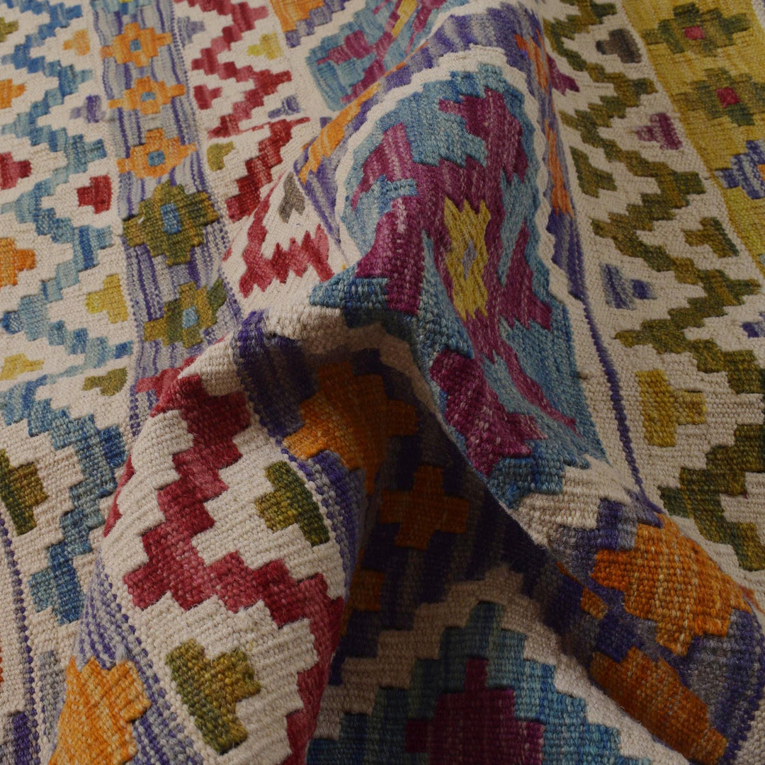 Handmade Turkish Design Wool Kilim 5' 0" x 6' 10" - No. AL48593