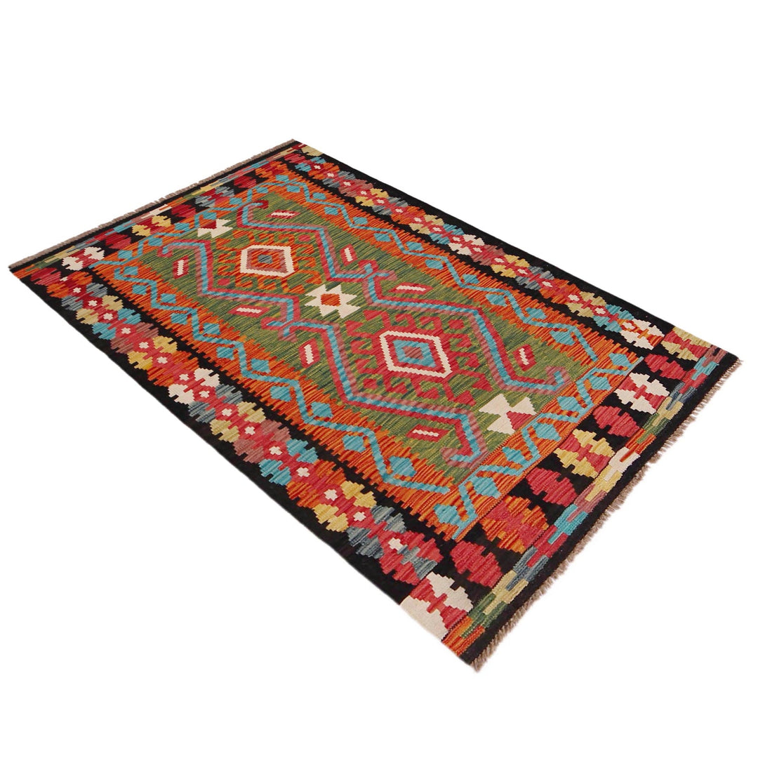 Handmade Vegetable Kilim 3' 3" x 5' 3" - No. AL38181