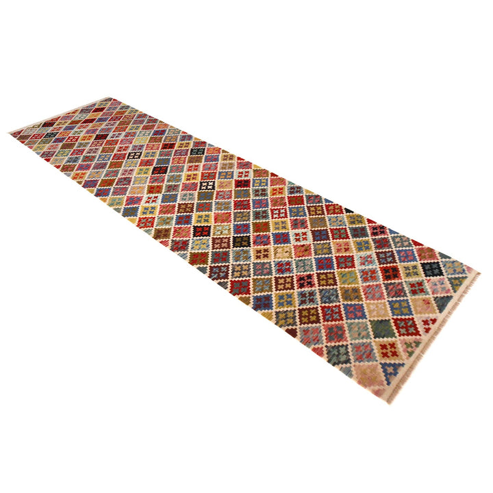 Hand Woven Wool Kelim Runner 2' 8" x 9' 8" - No. AL79250
