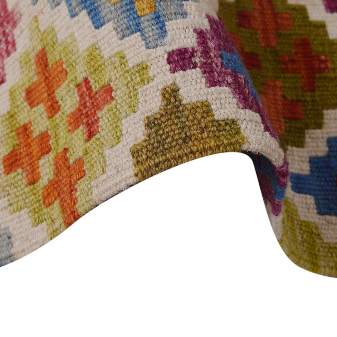 Hand Woven Wool Kelim Runner 2' 8" x 9' 8" - No. AL79250