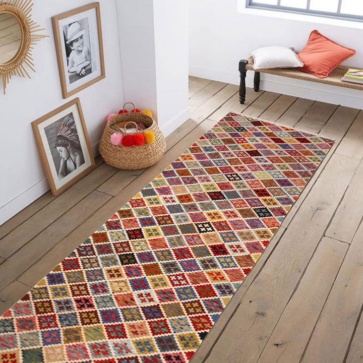 Hand Woven Wool Kelim Runner 2' 8" x 9' 8" - No. AL79250