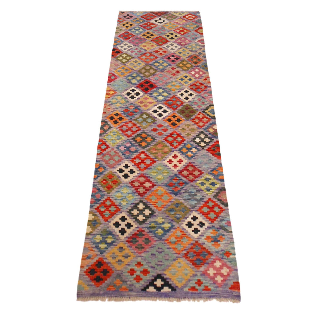Hand Knotted Flatweave Kilim Runner 2' 7" x 9' 2" - No. AL22631