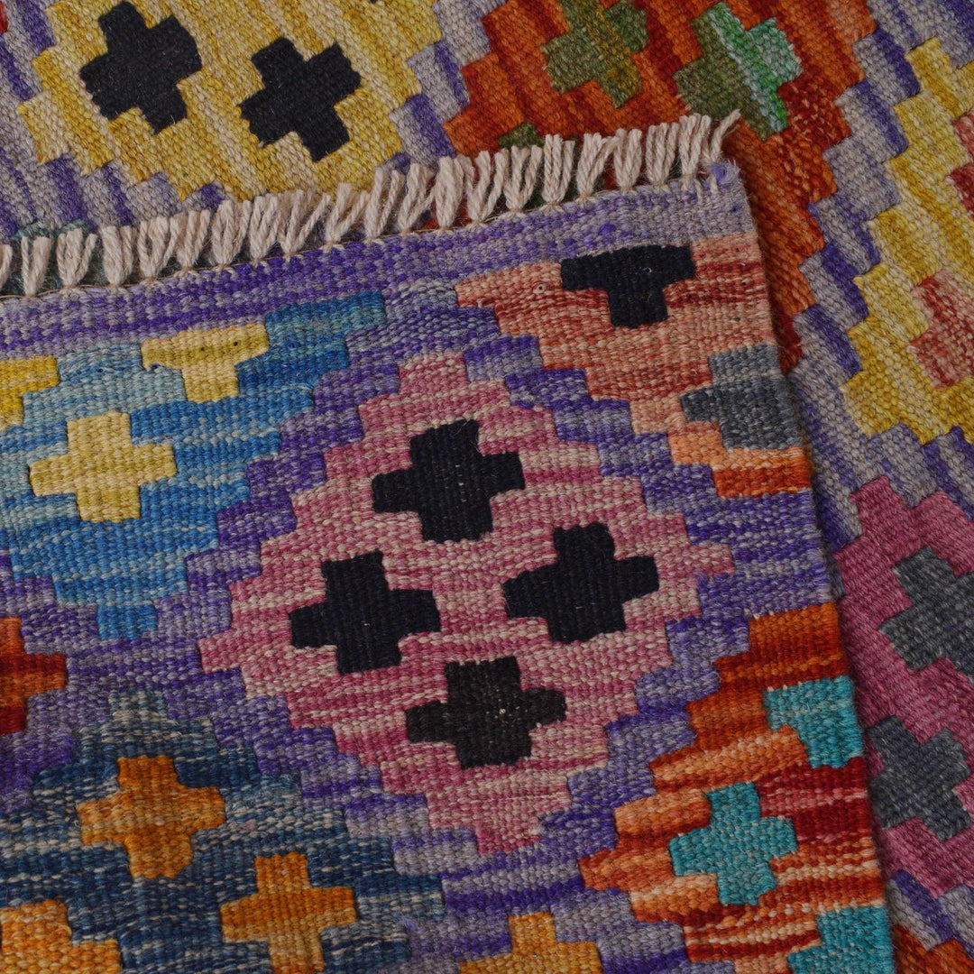 Hand Knotted Flatweave Kilim Runner 2' 7" x 9' 2" - No. AL22631