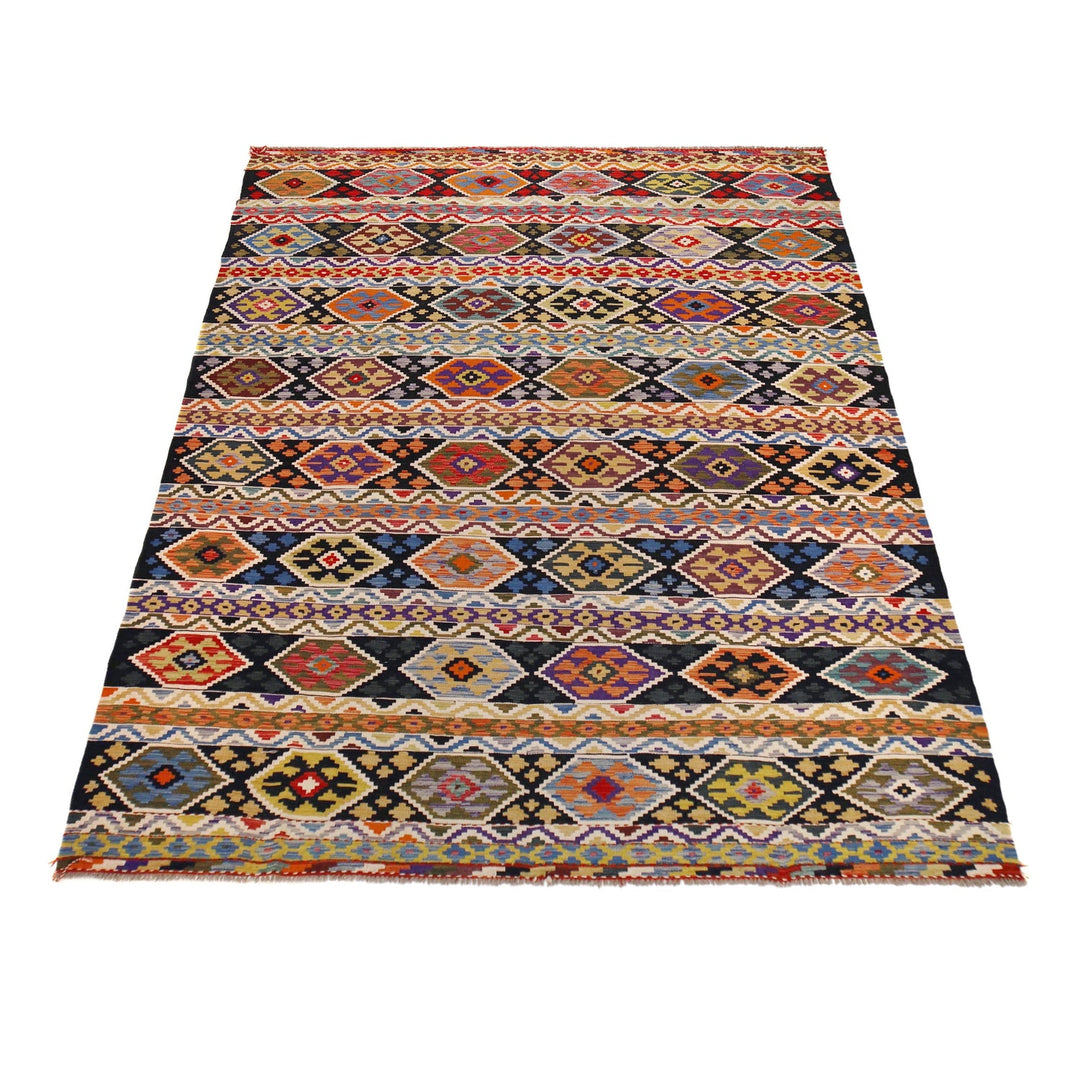 Hand Knotted Afghan Style Kilim 8' 1" x 11' 4" - No. AL34426