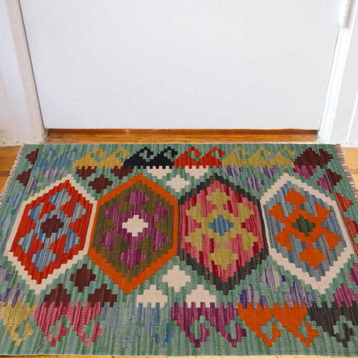Hand Knotted Flatweave Kilim 1' 11" x 3' 3" - No. AL64902