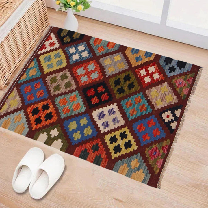 Hand Made Afghan Kilim 2' 0" x 2' 11" - No. AL99165