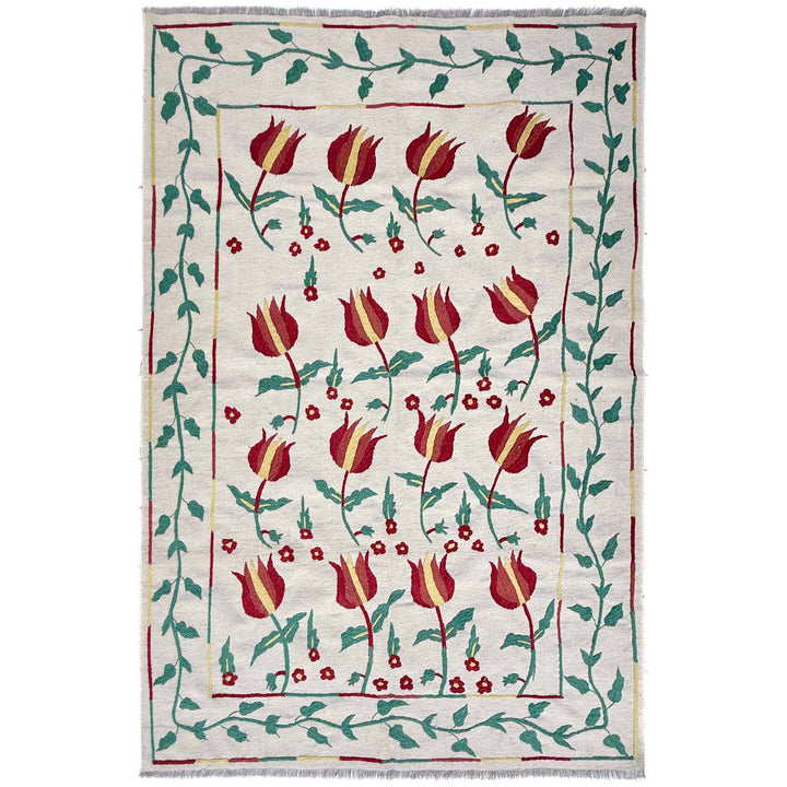 Hand Made Embroidery Kilim 5' 7" x 7' 10" - No. AL12221