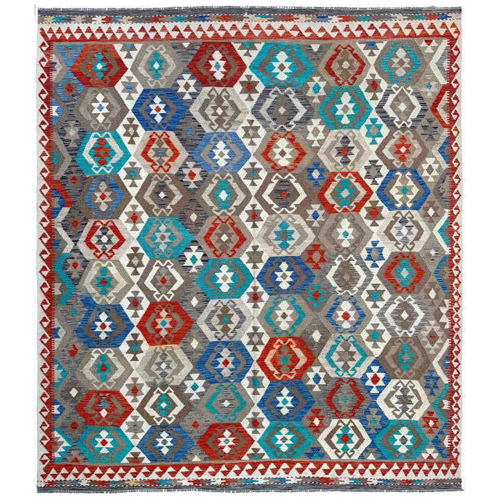 Afghan Vegetable Kilim Rug 8' 3" x 10' 0" Flat-Weave