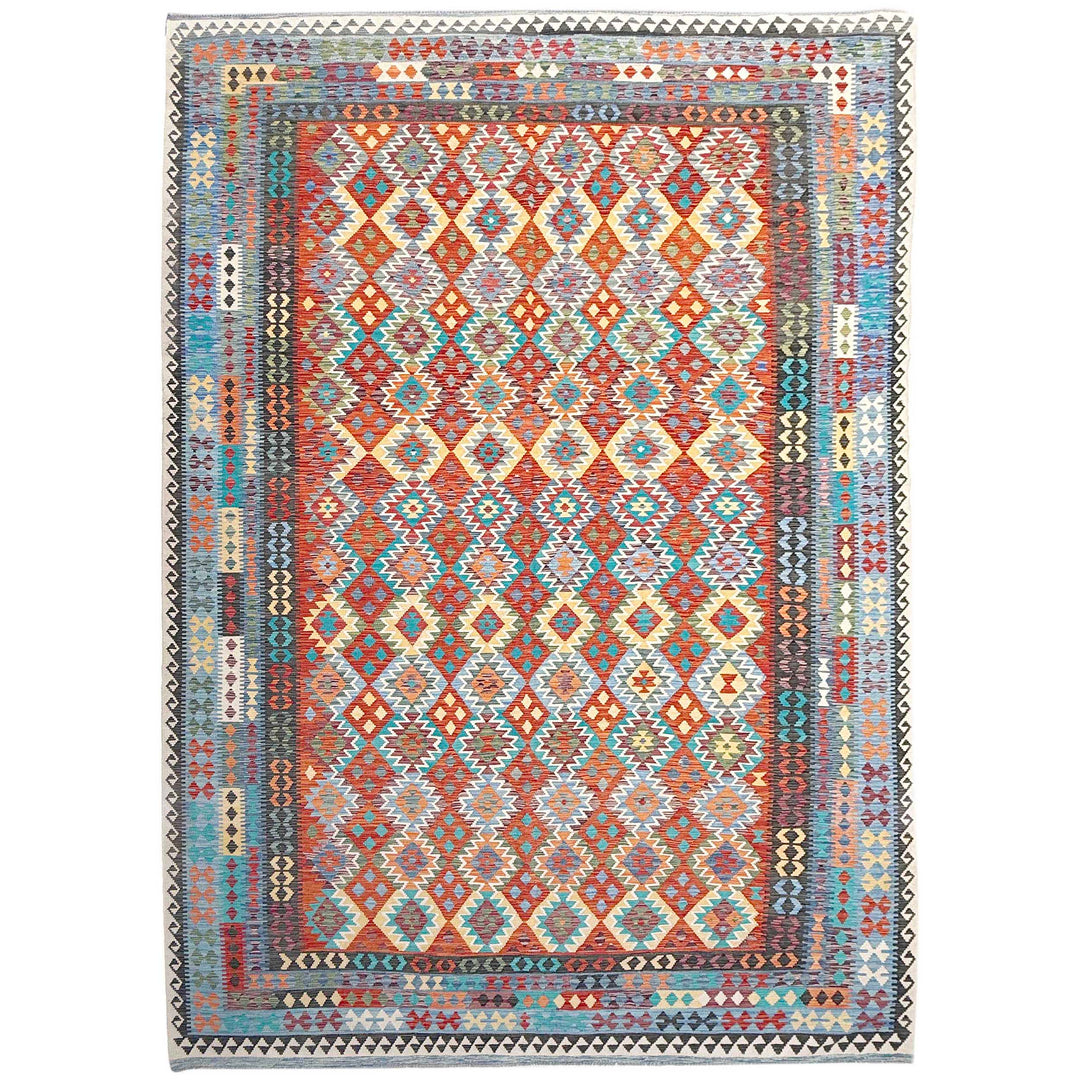 Afghan Vegetable Kilim Rug 10' 2" x 16' 6" Flat-Weave