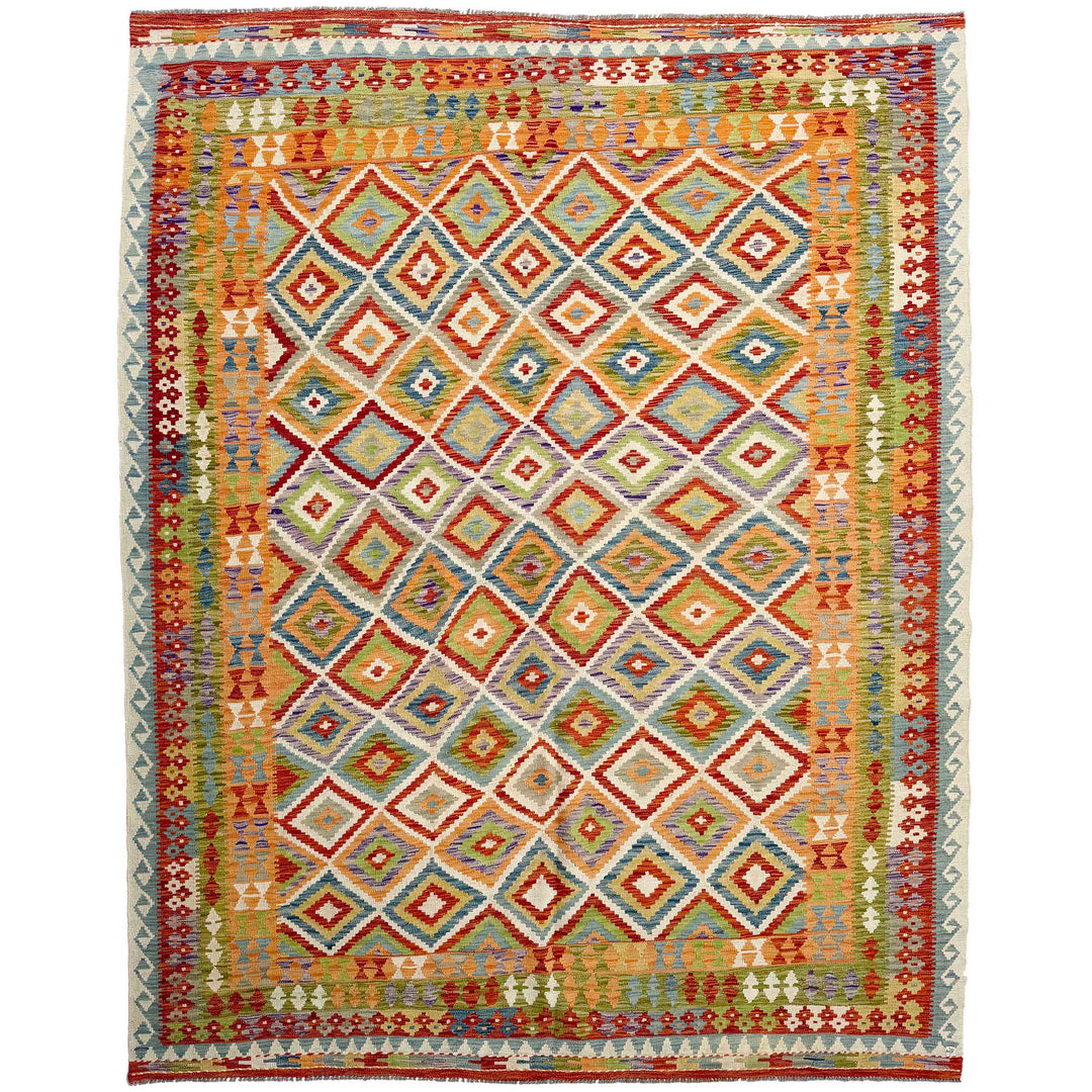 Afghan Vegetable Kilim Rug 8' 6" x 11' 4" Flat-Weave