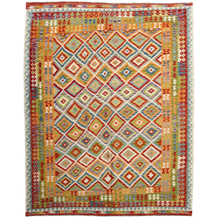Afghan Vegetable Kilim Rug 8' 6" x 11' 4" Flat-Weave
