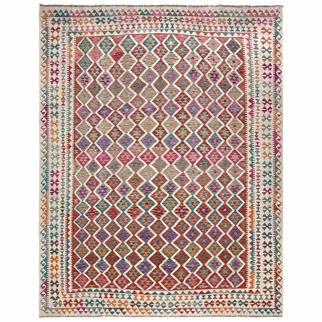 Afghan Kilim Rug 9' 9" x 13' 1" Flat-Weave