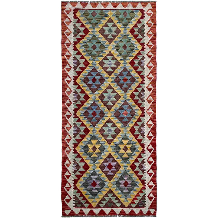 Afghan Vegetable Kilim Rug 2' 9" x 7' 9" Flat-Weave