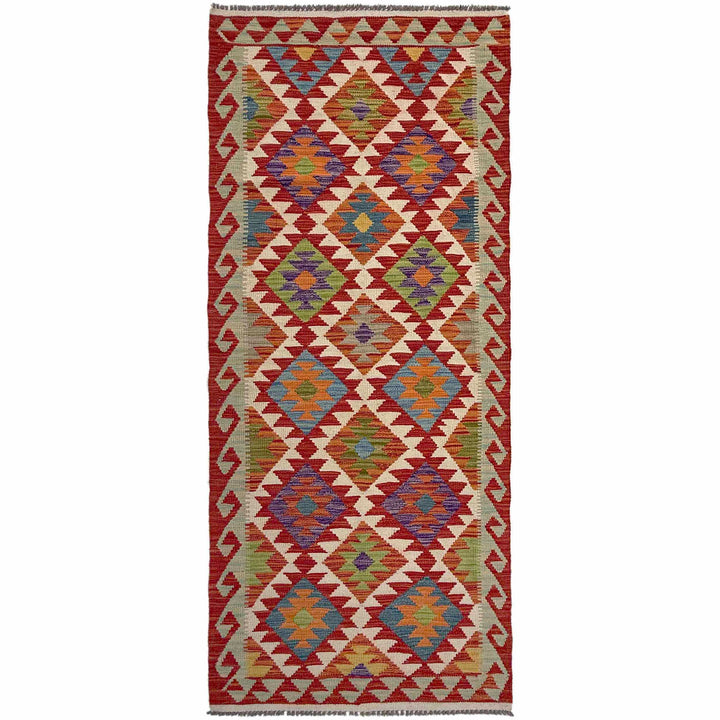 Afghan Vegetable Kilim Rug 2' 11" x 8' 0" Flat-Weave