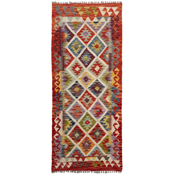 Afghan Vegetable Kilim Rug 2' 5" x 6' 3" Flat-Weave