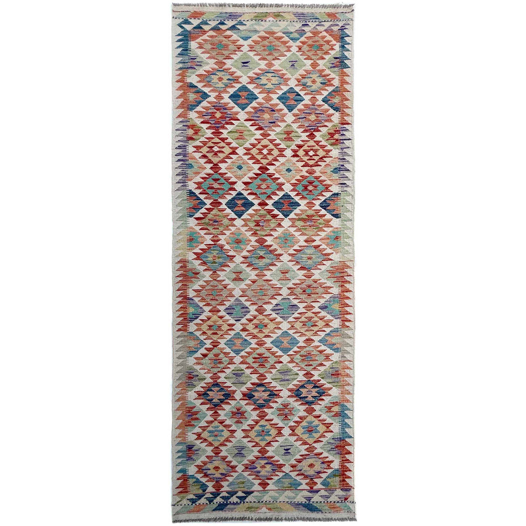 Afghan Vegetable Kilim Runner 2' 9" x 9' 5" Flat-Weave