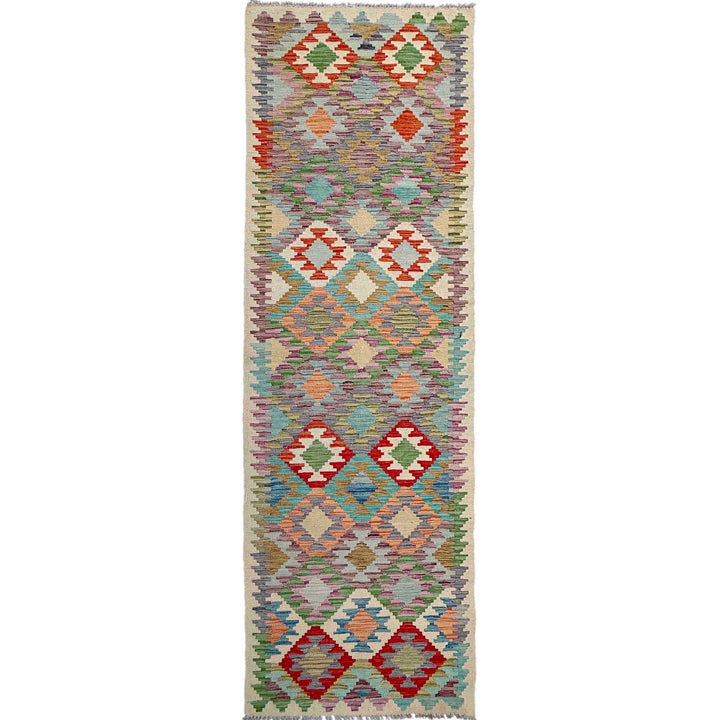 Afghan Vegetable Kilim Rug 2' 7" x 9' 8" Flat-Weave