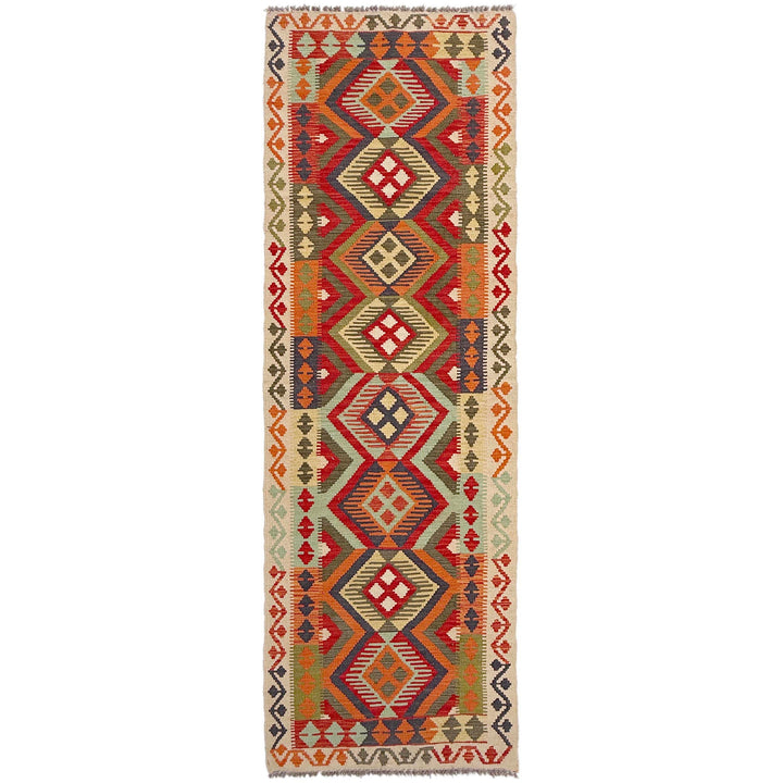 Afghan Vegetable Kilim Rug 2' 7" x 9' 6" Flat-Weave