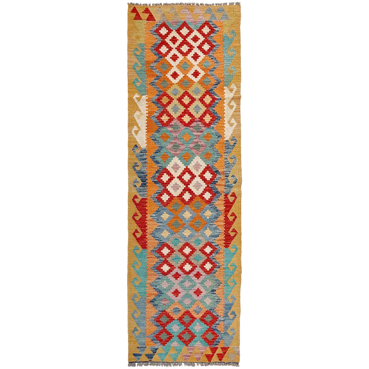 Afghan Vegetable Kilim Rug 2' 9" x 9' 8" Flat-Weave