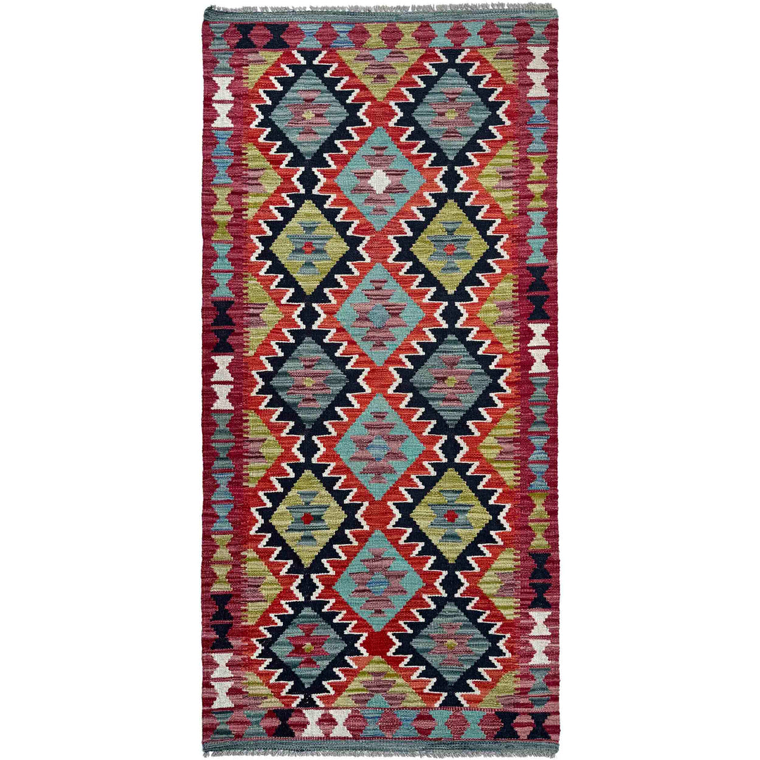 Afghan Vegetable Kilim Rug 2' 9" x 6' 7" Flat-Weave