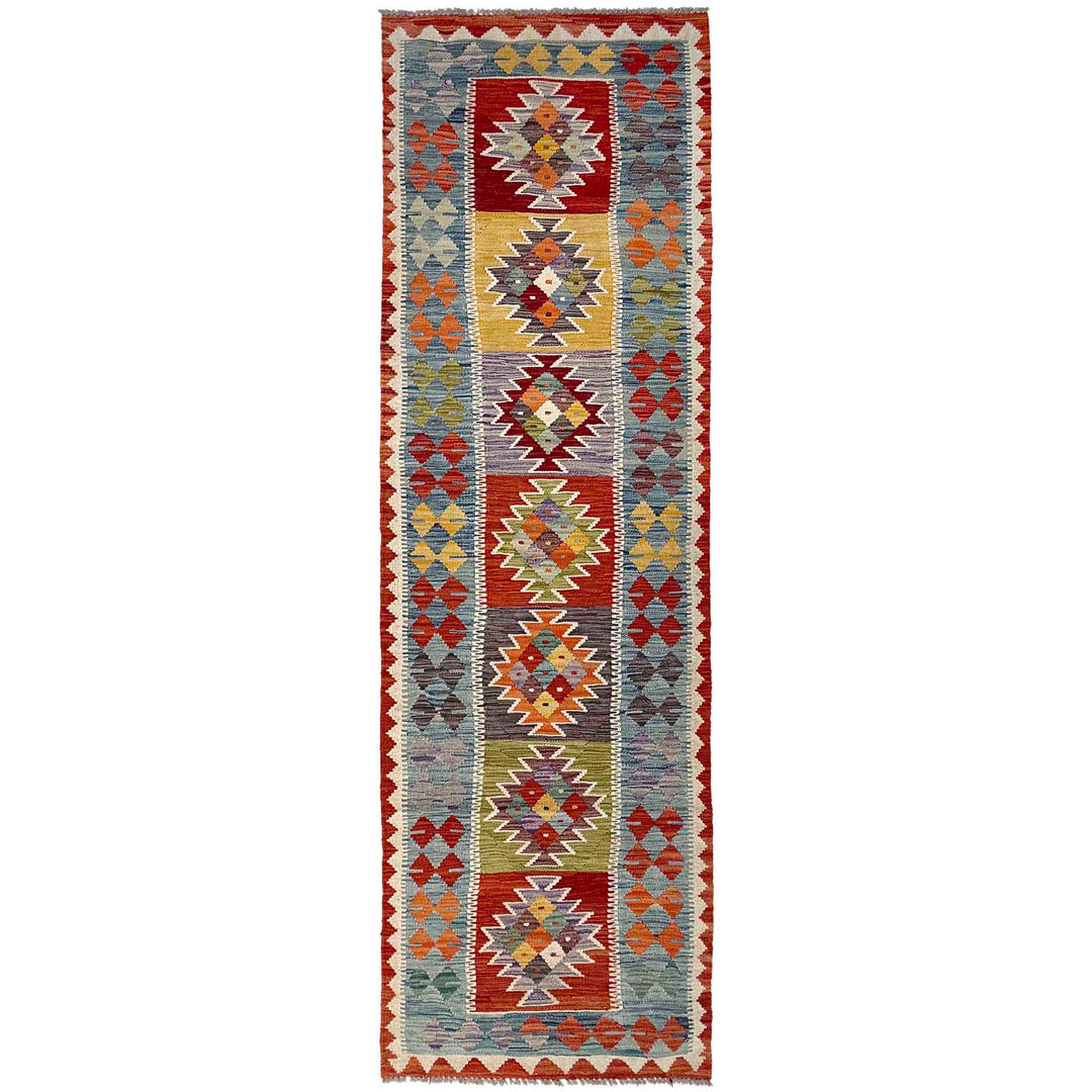 Afghan Vegetable Kilim Rug 2' 6" x 9' 4" Flat-Weave