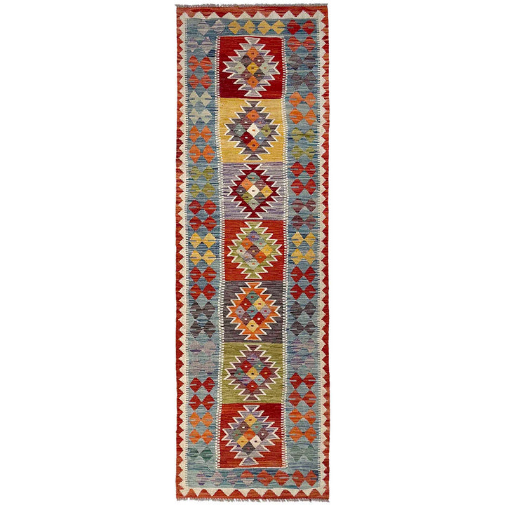 Afghan Vegetable Kilim Rug 2' 6" x 9' 4" Flat-Weave