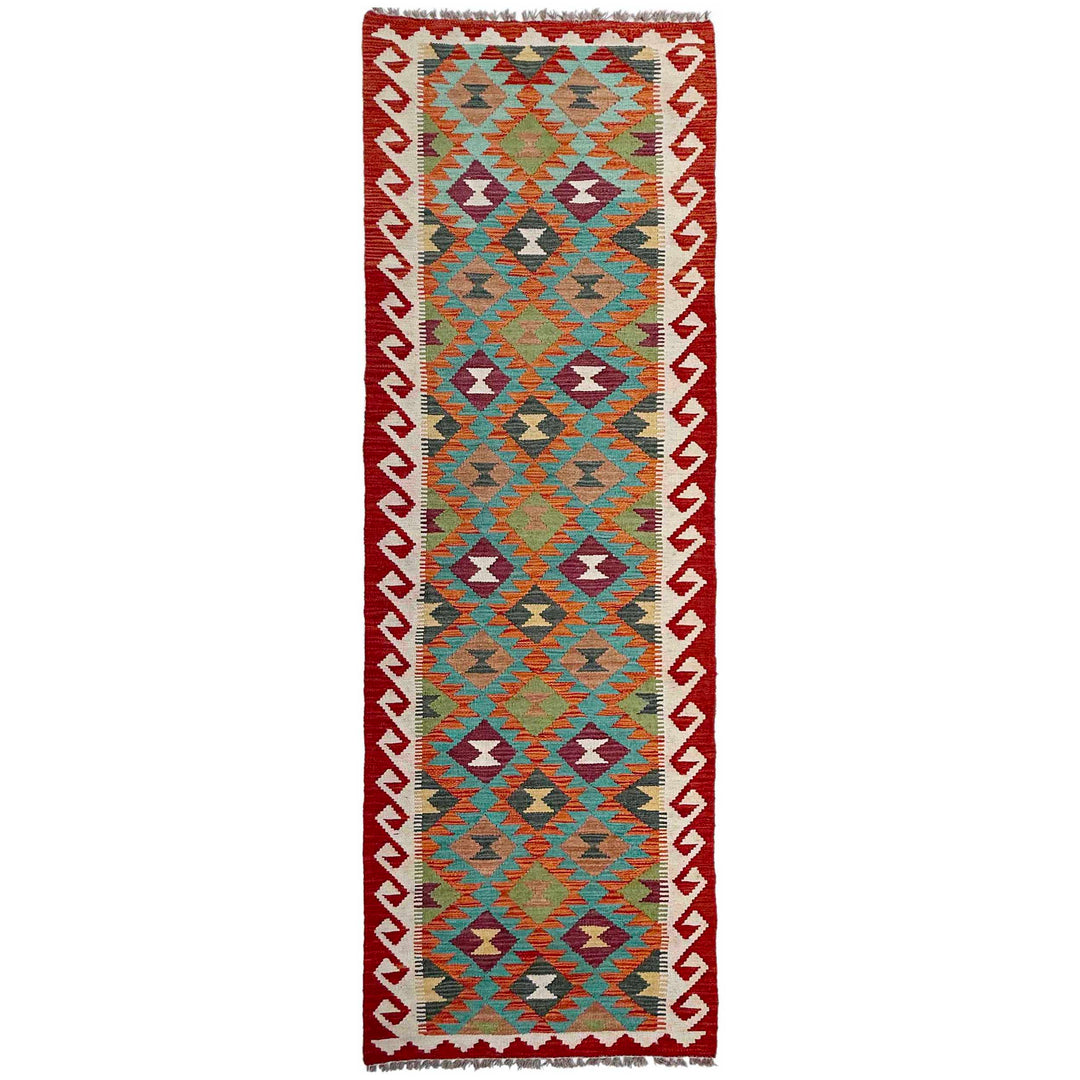 Afghan Vegetable Kilim Rug 2' 7" x 9' 6" Flat-Weave