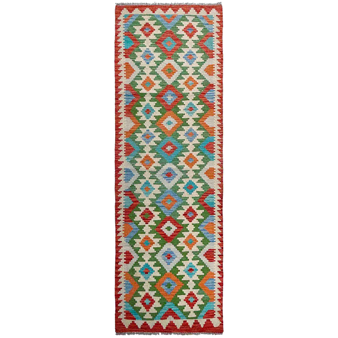 Afghan Vegetable Kilim Rug 2' 9" x 9' 8" Flat-Weave