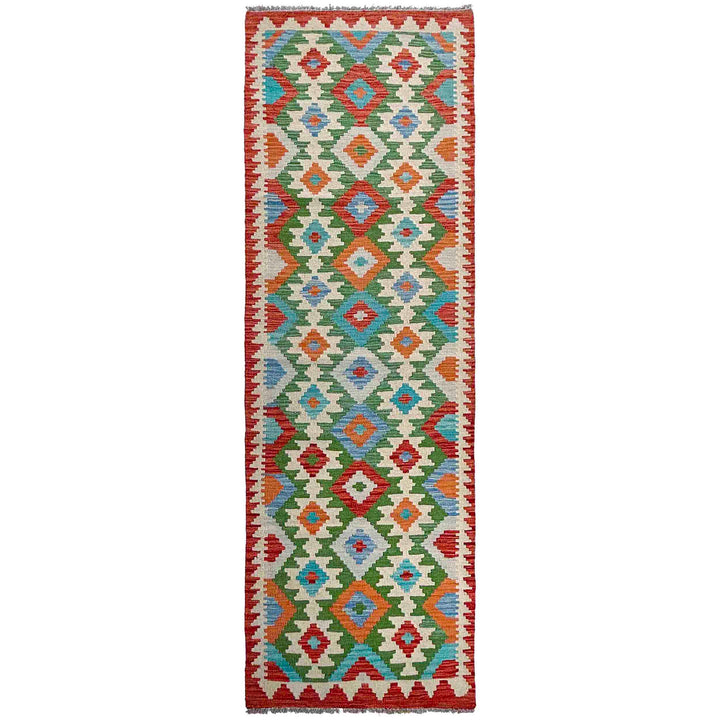 Afghan Vegetable Kilim Rug 2' 9" x 9' 8" Flat-Weave