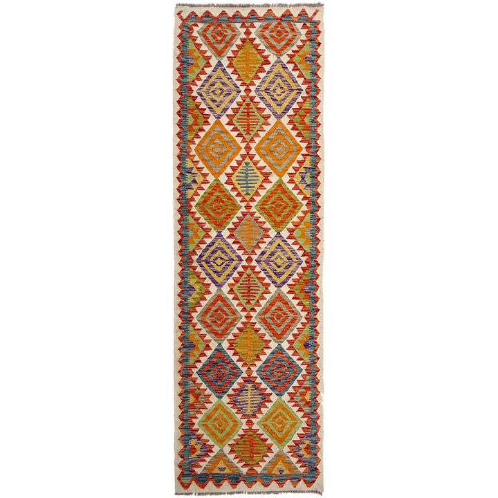 Afghan Vegetable Kilim Rug 2' 9" x 10' 2" Flat-Weave | No. AL181788