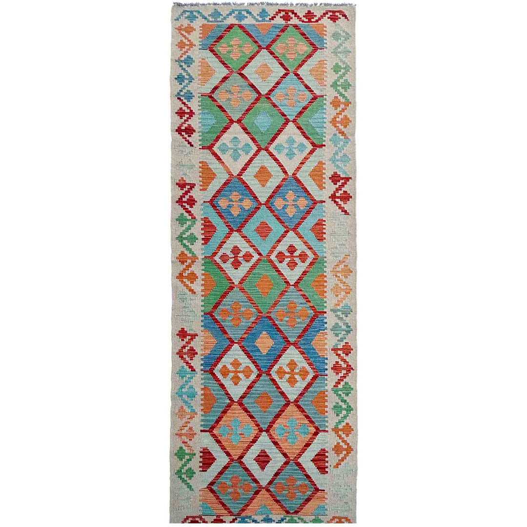 Afghan Vegetable Kilim Rug 2' 8" x 10' 0" Flat-Weave | No. AL47052
