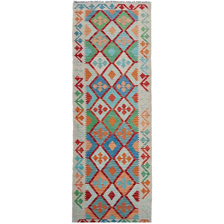 Afghan Vegetable Kilim Rug 2' 8" x 10' 0" Flat-Weave | No. AL47052