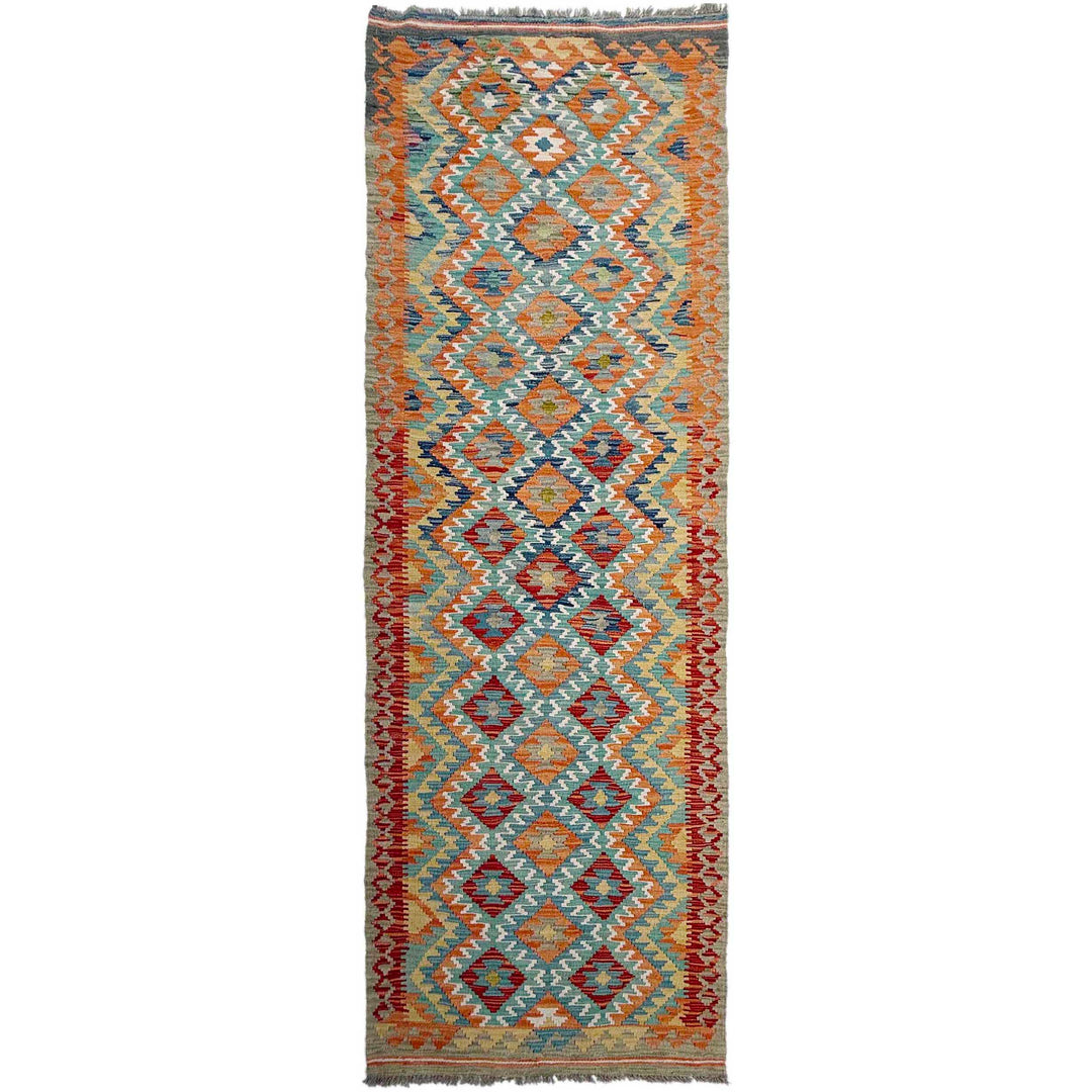 Afghan Vegetable Kilim Rug 2' 9" x 9' 9" Flat-Weave