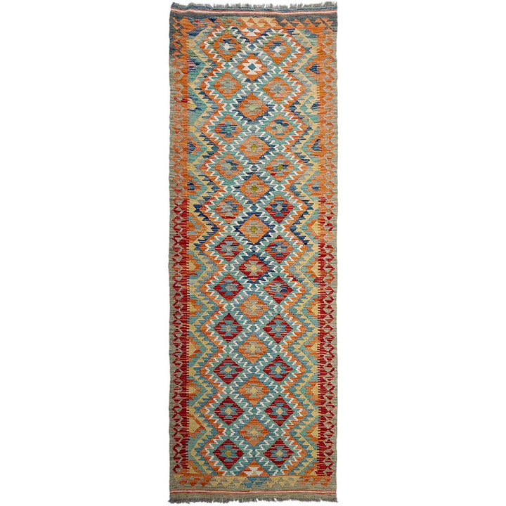 Afghan Vegetable Kilim Rug 2' 9" x 9' 9" Flat-Weave