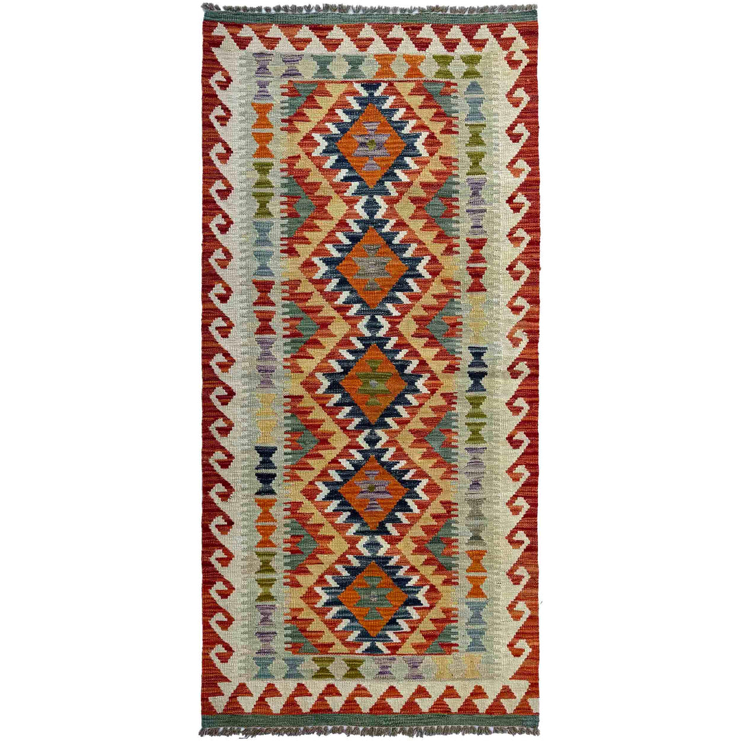 Afghan Vegetable Kilim Rug 2' 9" x 6' 5" Flat-Weave