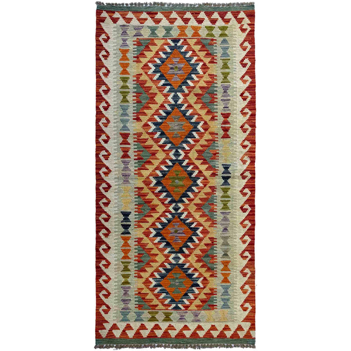 Afghan Vegetable Kilim Rug 2' 9" x 6' 5" Flat-Weave