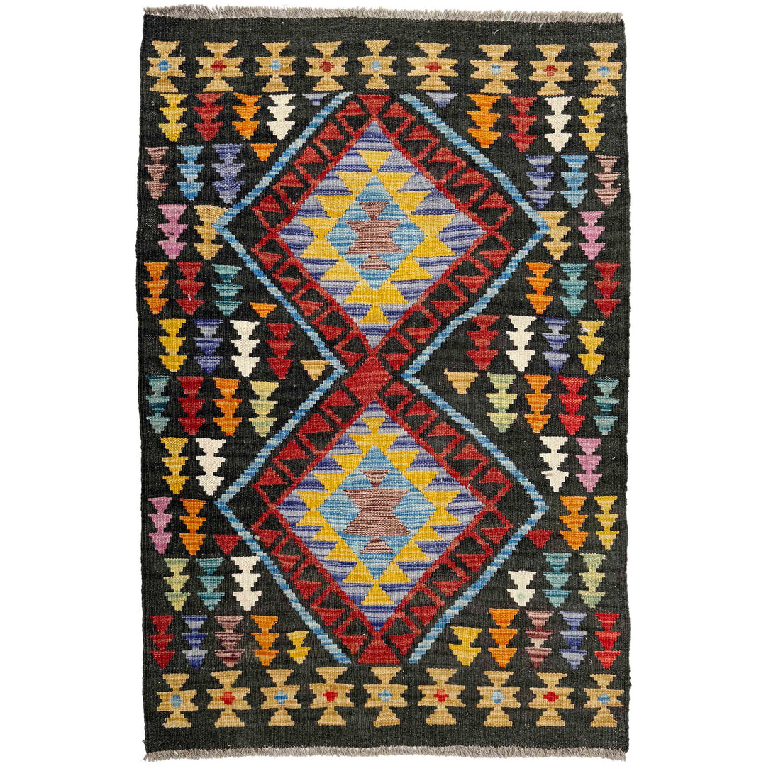 Afghan Vegetable Kilim Rug 2' 7" x 4' 0" Flat-Weave