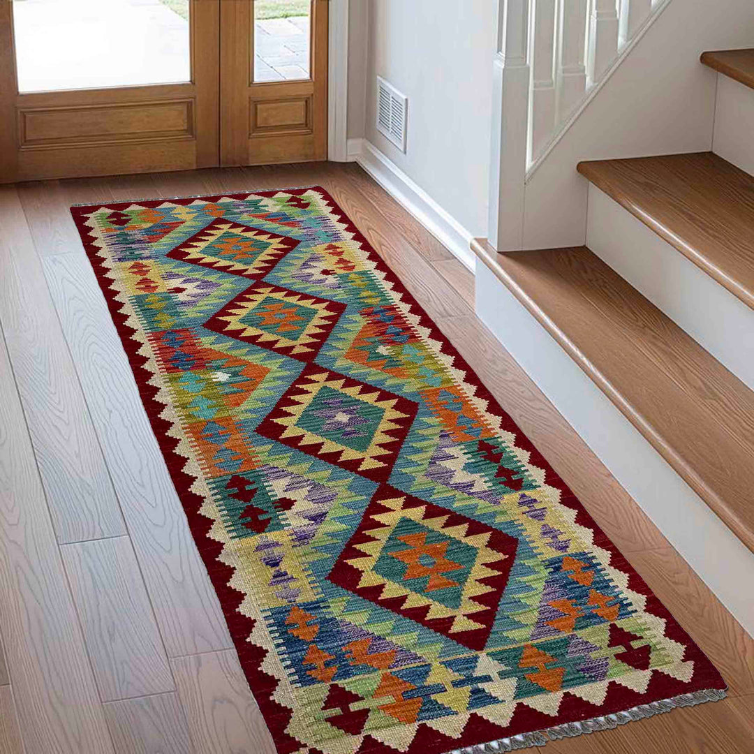 Handmade Vegetable Kilim Runner 2' 6" x 6' 6" - No. AL99026