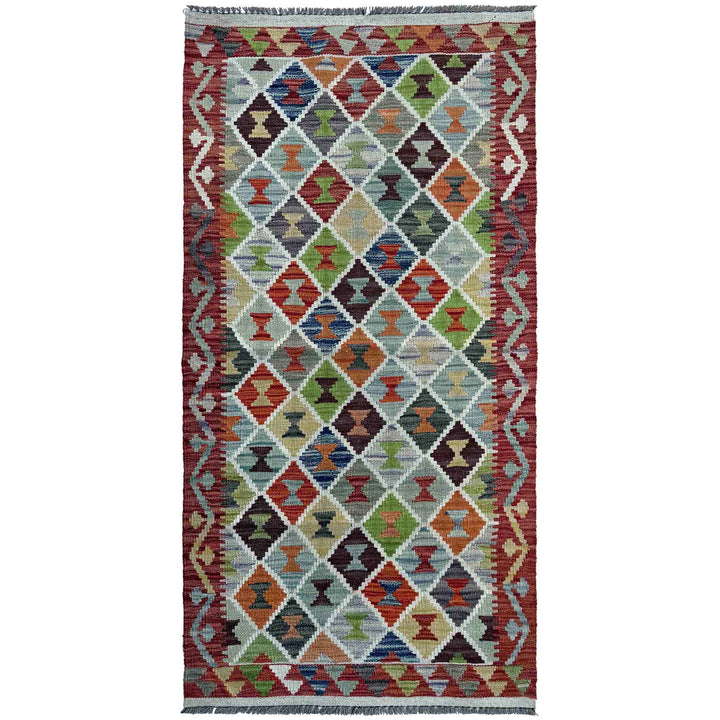 Afghan Vegetable Kilim Rug 2' 9" x 6' 3" Flat-Weave